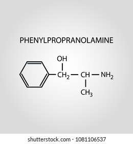 Phenylpropranolamine molecular structure isolated flat vector sign