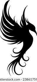 pheonix bird illustration logo design