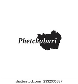 Phetchaburi map and black lettering design on white background