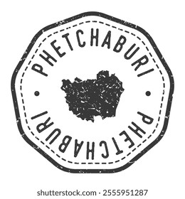 Phetchaburi, Thailand Map Stamp Retro Postmark. Silhouette Postal Passport. Seal Round Vector Icon. Badge Vintage Postage Design.