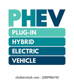Vehículo eléctrico híbrido con enchufe PHEV - vehículo eléctrico híbrido cuyo paquete de baterías se puede recargar conectando un cable de carga en una fuente de energía eléctrica externa, acrónimo de fondo