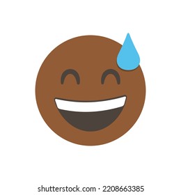 Phew emoji, grinning face with sweat, relief emoji. 3D stylized vector icon. smiling emoticon character design. isolated in white background. Vector Emoji. for app