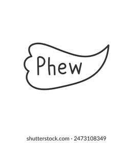 Nuevo Doodle de Burbuja de Habla. Globo cómico de contorno con exhalación de texto en relieve. Ilustración vectorial aislada de líneas negras