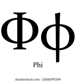 Phi Greek Symbol Letter vector illustration