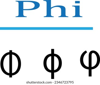 Phi sign vector illustration. Phi letter vector icon