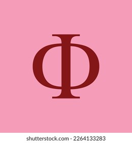 Phi symbol icon. greek alphabet letter.