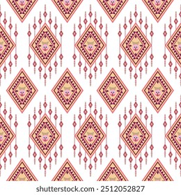 Phi Ta Khon Mask and geometric ,vector illustrations on pastel cream background. Collection for invitations, fabric, textile, linens, posters, prints, banners.