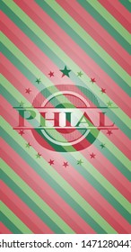 Phial christmas style badge. Vector Illustration. Detailed.