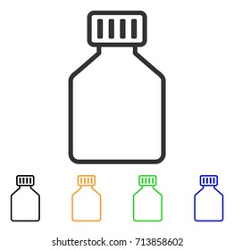 Phial icon. Vector illustration style is a flat iconic phial symbol with black, gray, green, blue, yellow color versions. Designed for web and software interfaces.