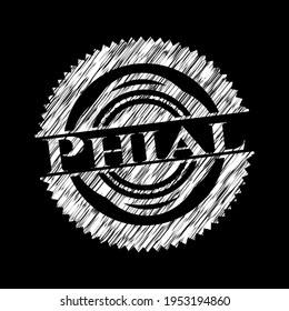 Phial written on a blackboard. Vector Illustration. Detailed. 
