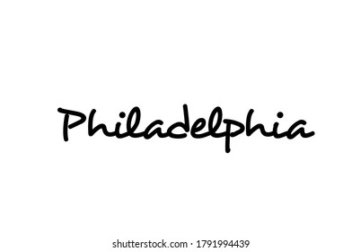 Philadelphia City Handwritten Text Word Hand Stock Vector (Royalty Free ...