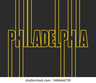 Philadelphia city name in geometry style design. Creative vintage typography poster concept.