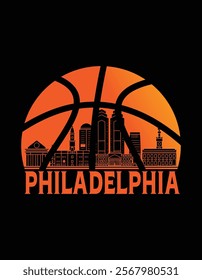 Philadelphia City Skyline Atlanta Basketball