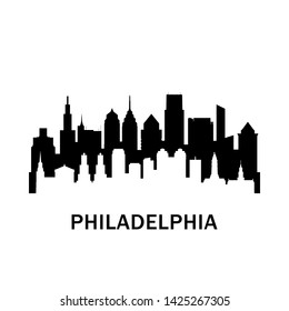 Philadelphia city skyline. Negative space city silhouette. Vector illustration.