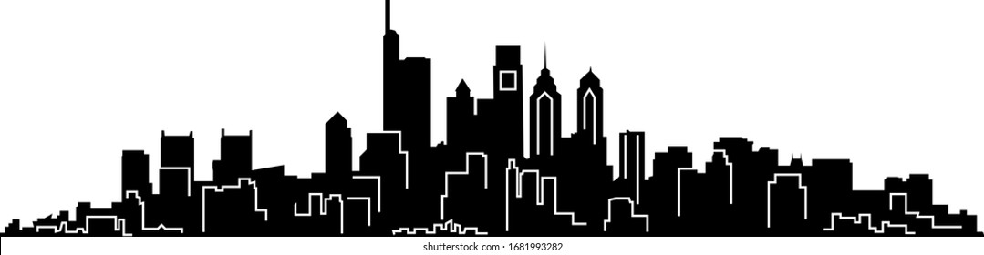 PHILADELPHIA City Skyline Silhouette Cityscape Vektorillustration