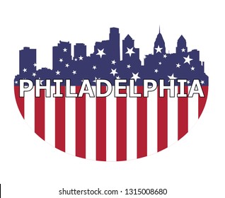 Philadelphia City And USA Flag 