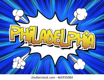 Philadelphia - Comic book style word.