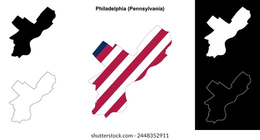 Philadelphia County (Pennsylvania) outline map set