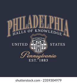 Philadelphia Crest Varsity Graphic Vector