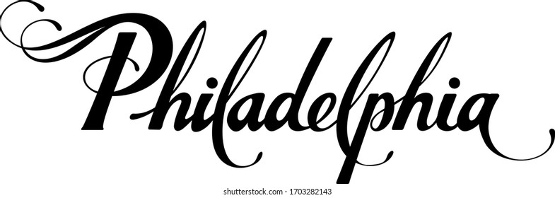 Philadelphia - custom calligraphy text