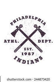 Philadelphia Indians grunge emblem vector illustration, eps10, easy to edit