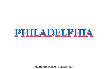 Philadelphia Lettering Vektordesign. Kann verwendet werden, um Logo, Karte, Poster, Position und schönen Titel.