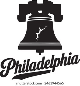 Philadelphia Liberty Bell Silhouette Vector