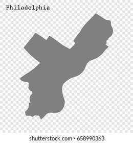 Philadelphia Map. City of the United States. vector illustration