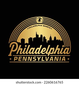 Philadelphia, Pennsylvania. Logo-Design-Vorlage. Vektorgrafik und Illustration.