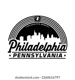 Philadelphia, Pennsylvania. Logo-Design-Vorlage. Vektorgrafik und Illustration.