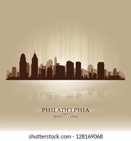 Philadelphia, Pennsylvania Skyline City Silhouette