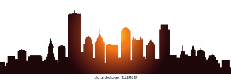 Philadelphia Pennsylvania Sunset Skyline