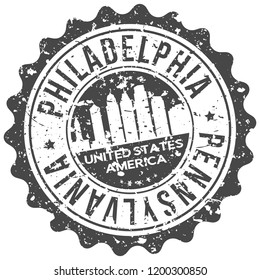 Philadelphia Pennsylvania Travel Stamp Icon City Design Tourism Export Seal