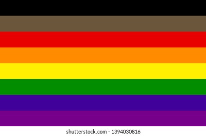 Philadelphia Pride Flag, LGBT Community. Flat Design. Urban Culture Wallpaper And Background. Homosexual Pride. Vector Illustration.