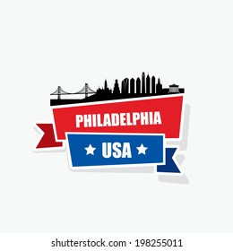 Philadelphia ribbon banner - vector illustration