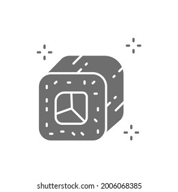 Philadelphia roll, maki, japanese cuisine gray icon.