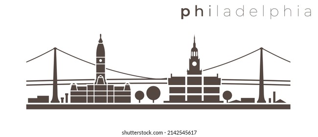 Philadelphia Simple Monochrome Stylish Skyline