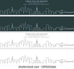 Philadelphia Single Line Skyline Banner