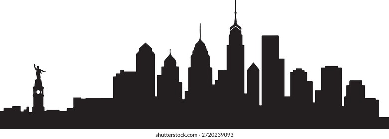 Philadelphia Skyline. design Vetor silhueta preta
