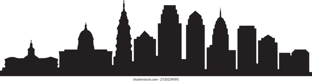 Philadelphia Skyline. design Vetor silhueta preta

