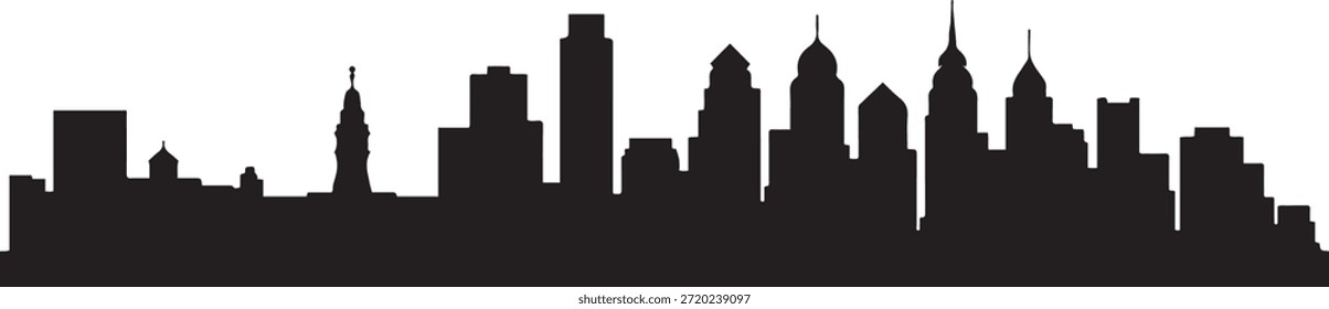 Philadelphia Skyline. design Vetor silhueta preta
