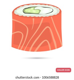 Philadelphia Sushi roll color flat icon