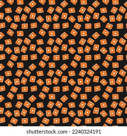 philadelphia sushi seamless pattern on black background. vector illustration of japanese food