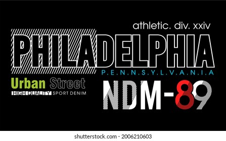 philadelphia urban city t shirt design graphic vector 