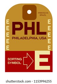 philadelphia usa airport luggage tag