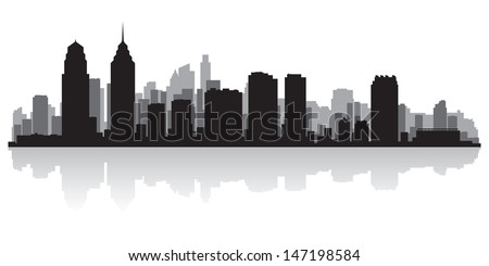 Philadelphia USA City Skyline Silhouette Vector Stock Vector (Royalty ...