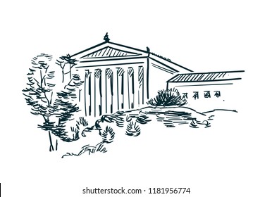 Philadelphia USA sketch vector city