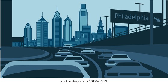 Philadelphia vector skyline