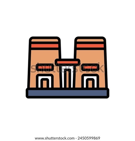 Philae Temple Icon Vector Illustration