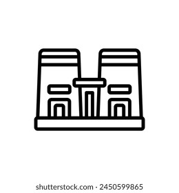 Philae Temple Outline Icon Vector Illustration